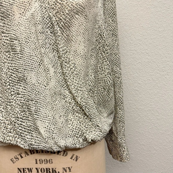 RAILS Hillary Snakeskin-Print Surplice Top Faux Wrap in Cream - Picture 5 of 13